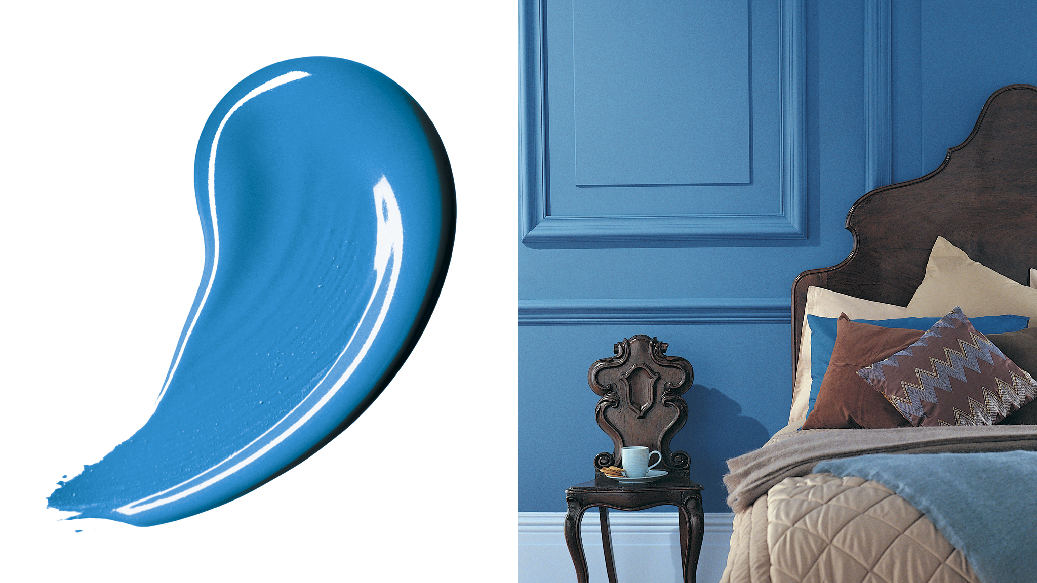 Feel calm in a blue bedroom Голубые цвета — свежие и прохладные — очень расслабляют. Настолько, что они могут замедлить сердцебиение, помогая уснуть в конце сложного дня и проснуться отдохнувшим и полным сил.
